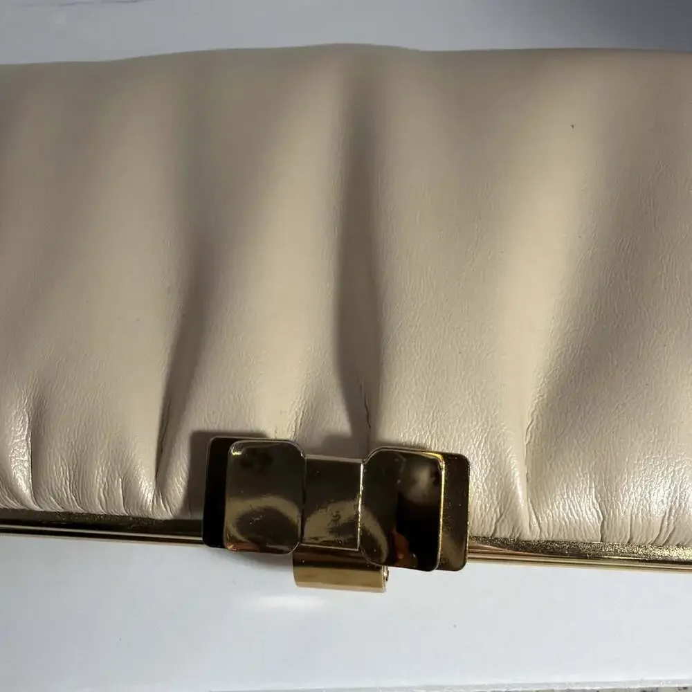 Estate Sale Find 1950s 1960s Vintage Ivory Frame Clutch Purse Clean Inside 6x10”